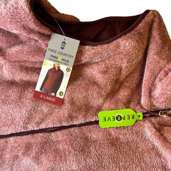 Free Country Repreve Reversible NWT Purple Maroon Vest Fleece Lined Size XL - Picture 5 of 9